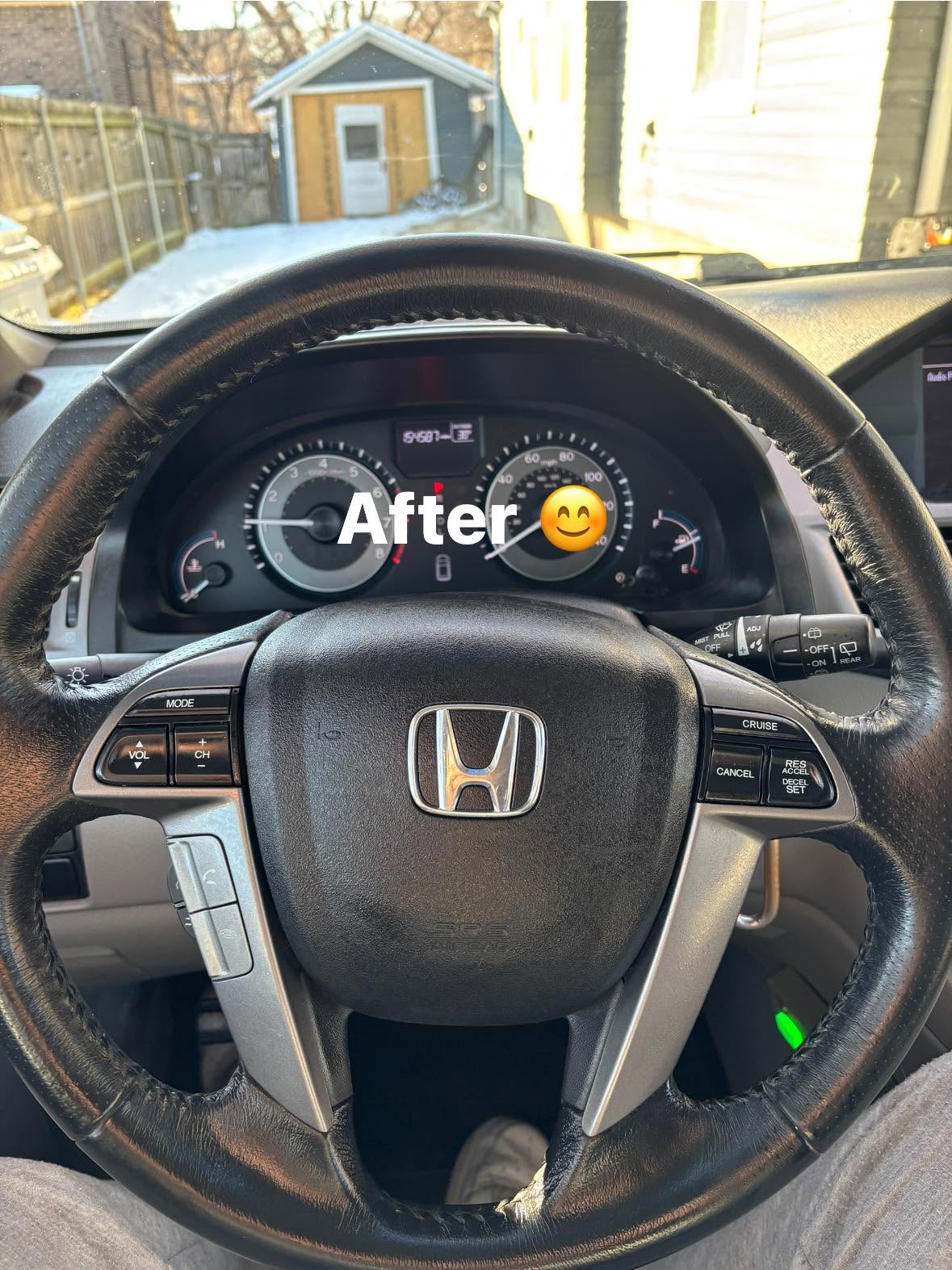 before dash and steering wheel detail